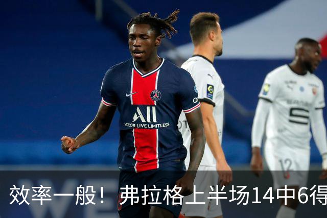 效率一般！弗拉格上半场14中6得16分4板5助 三分6中2